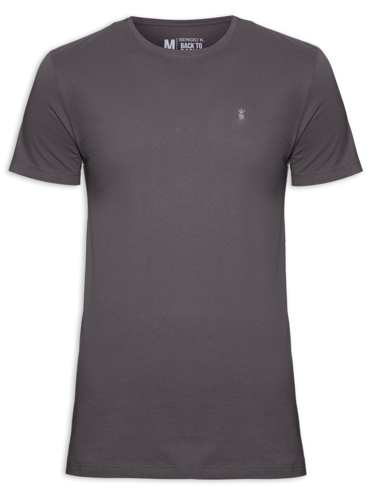 Camiseta Masculina Básica De Algodão Gola Careca - Cinza