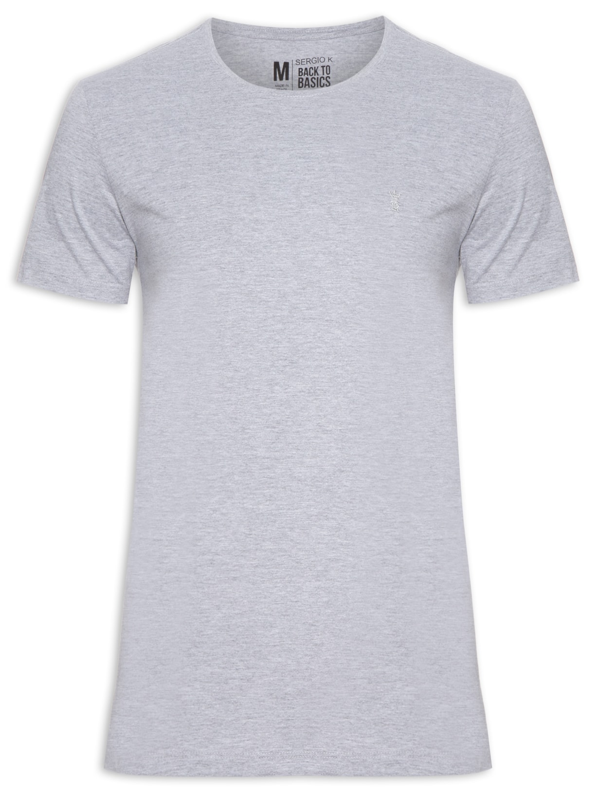 Camiseta Masculina Básica De Algodão Gola Careca - Cinza