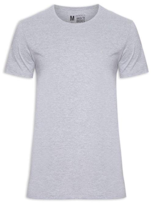 Camiseta Masculina Básica De Algodão Gola Careca - Cinza