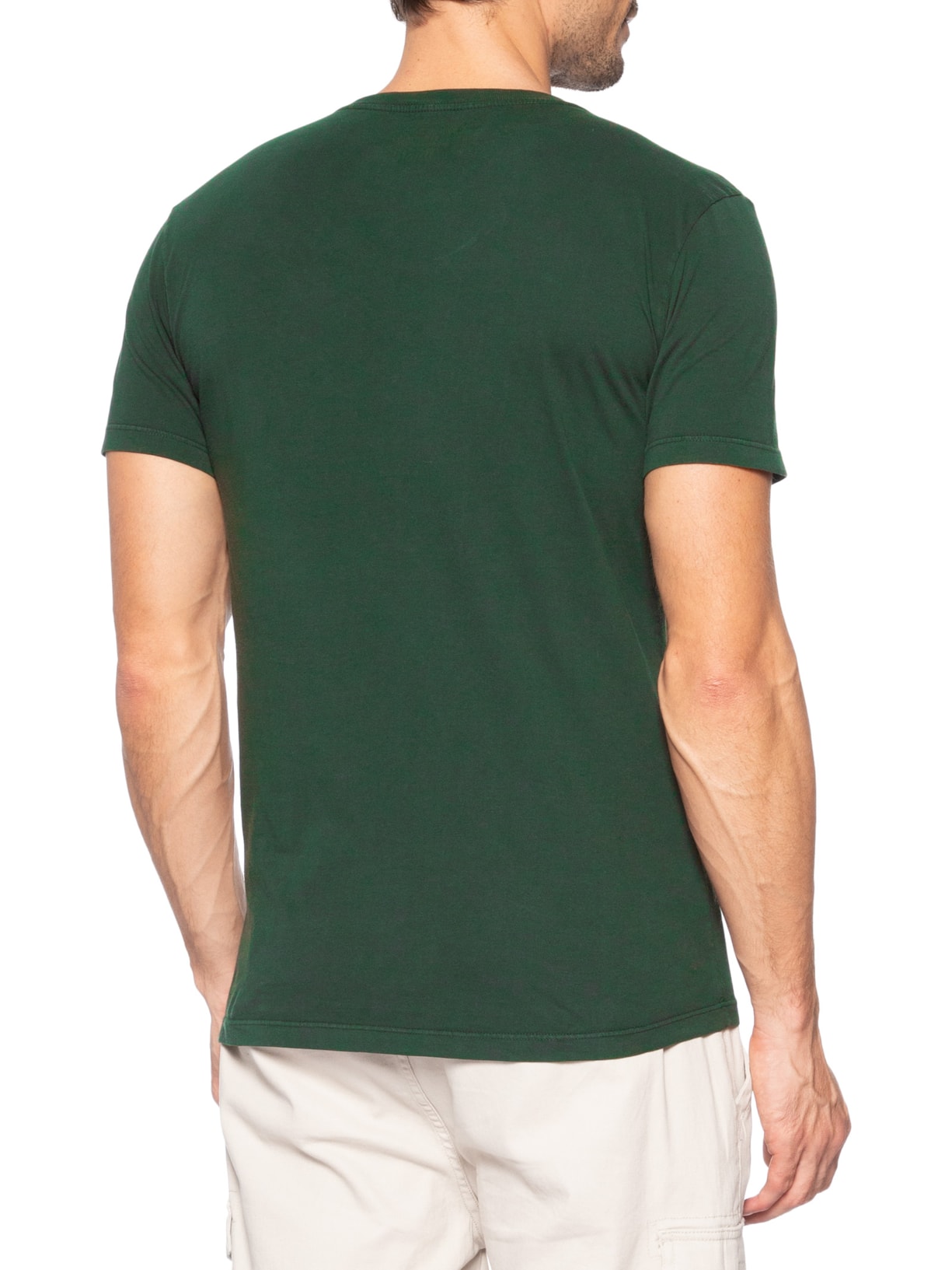 Camiseta Masculina Básica De Algodão Gola Careca Verde Sergio K