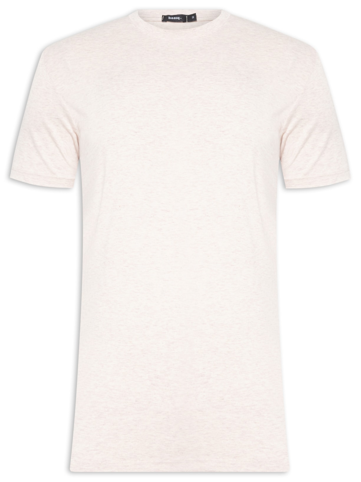 Camiseta Masculina Básica Elastano Gola Redonda - Bege