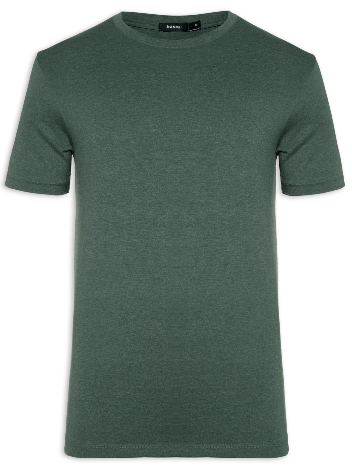 Camiseta Masculina Básica Elastano Gola Redonda - Verde