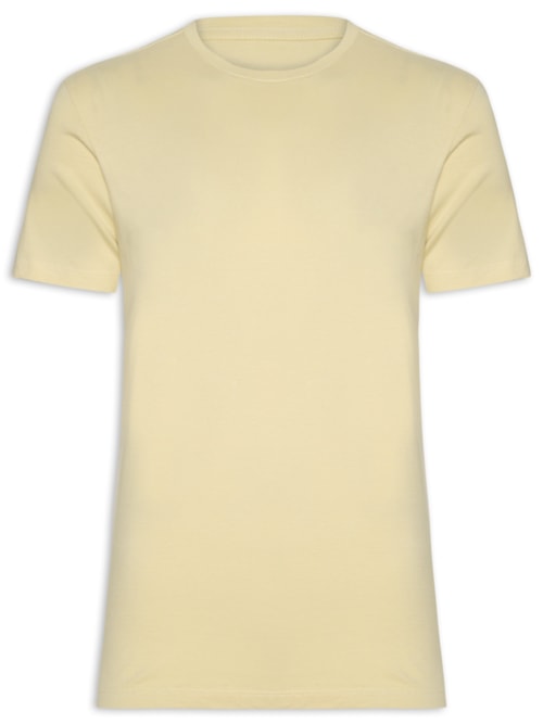 Camiseta Masculina Básica em Algodão - Amarelo