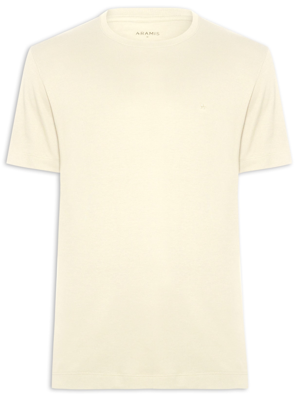 Camiseta Masculina Básica em Algodão Amarelo Manteiga Aramis
