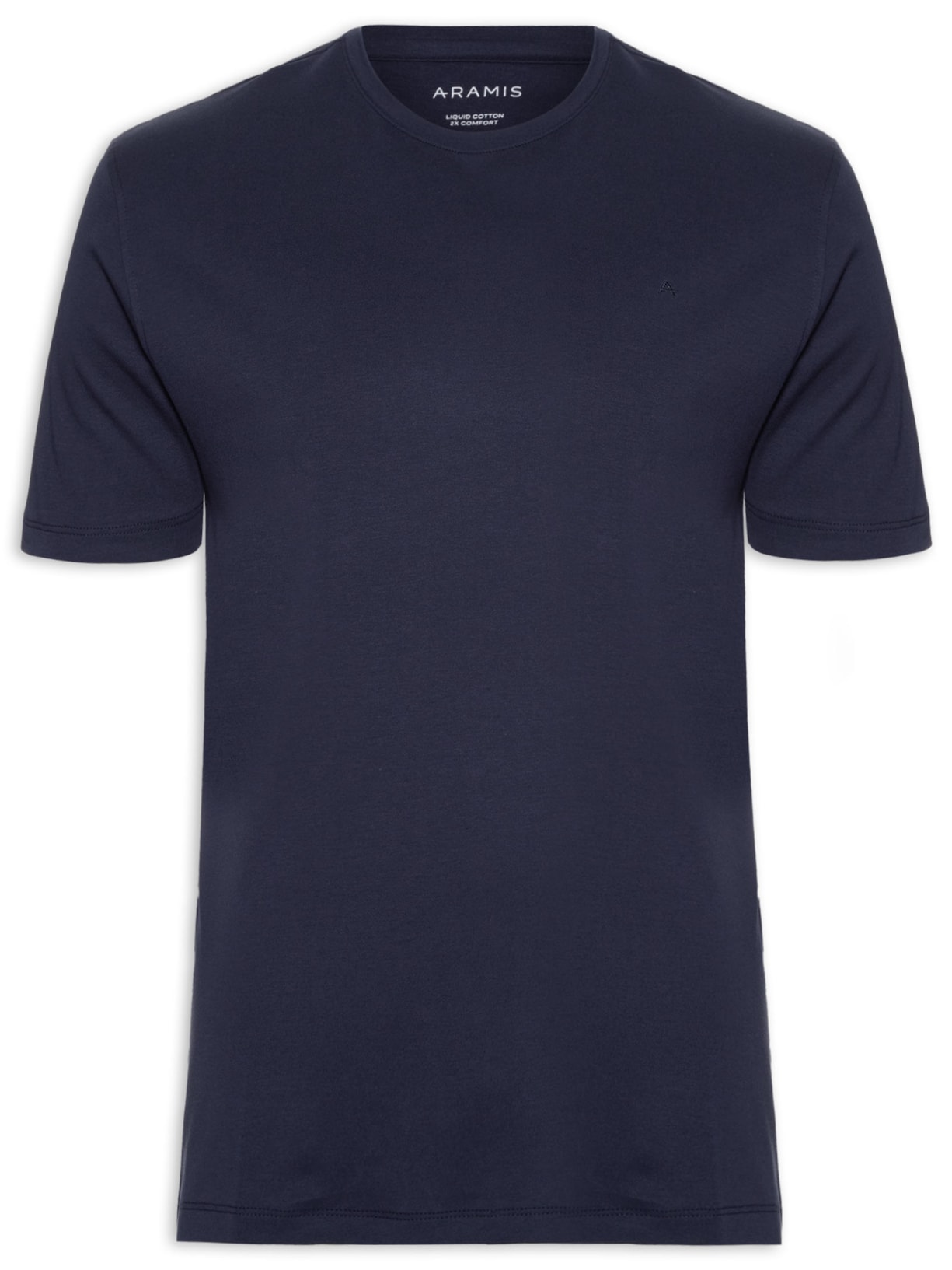 Camiseta Masculina Básica Em Algodão Azul Aramis