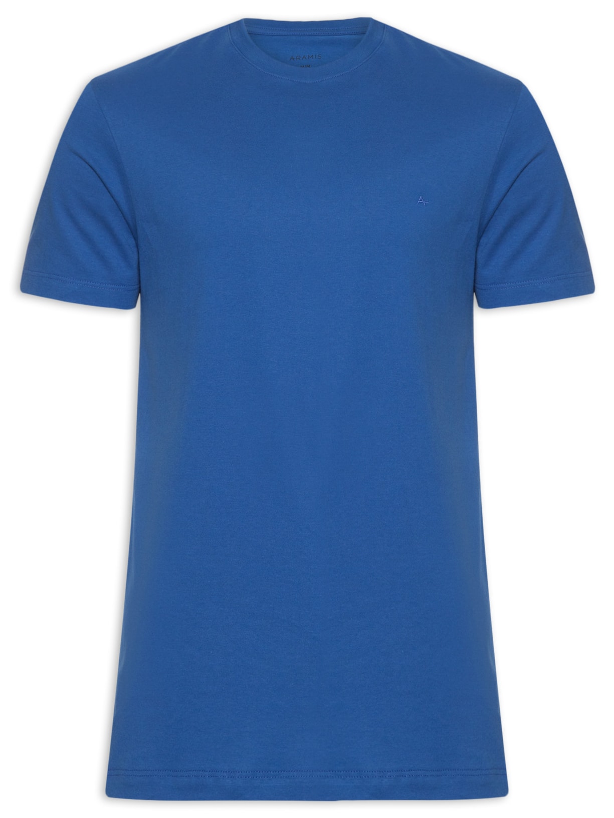 Camiseta Masculina Básica em Algodão Azul Aramis