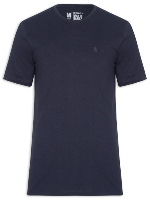 Camiseta Masculina Básica Em Algodão - Azul