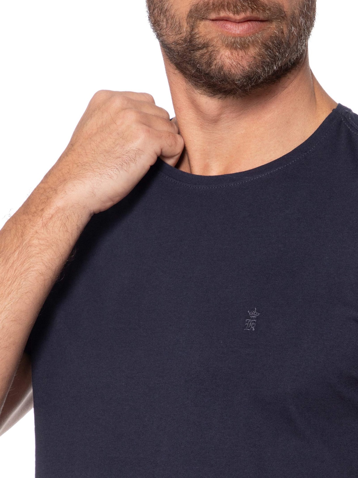Camiseta Masculina Básica Em Algodão Azul Sergio K