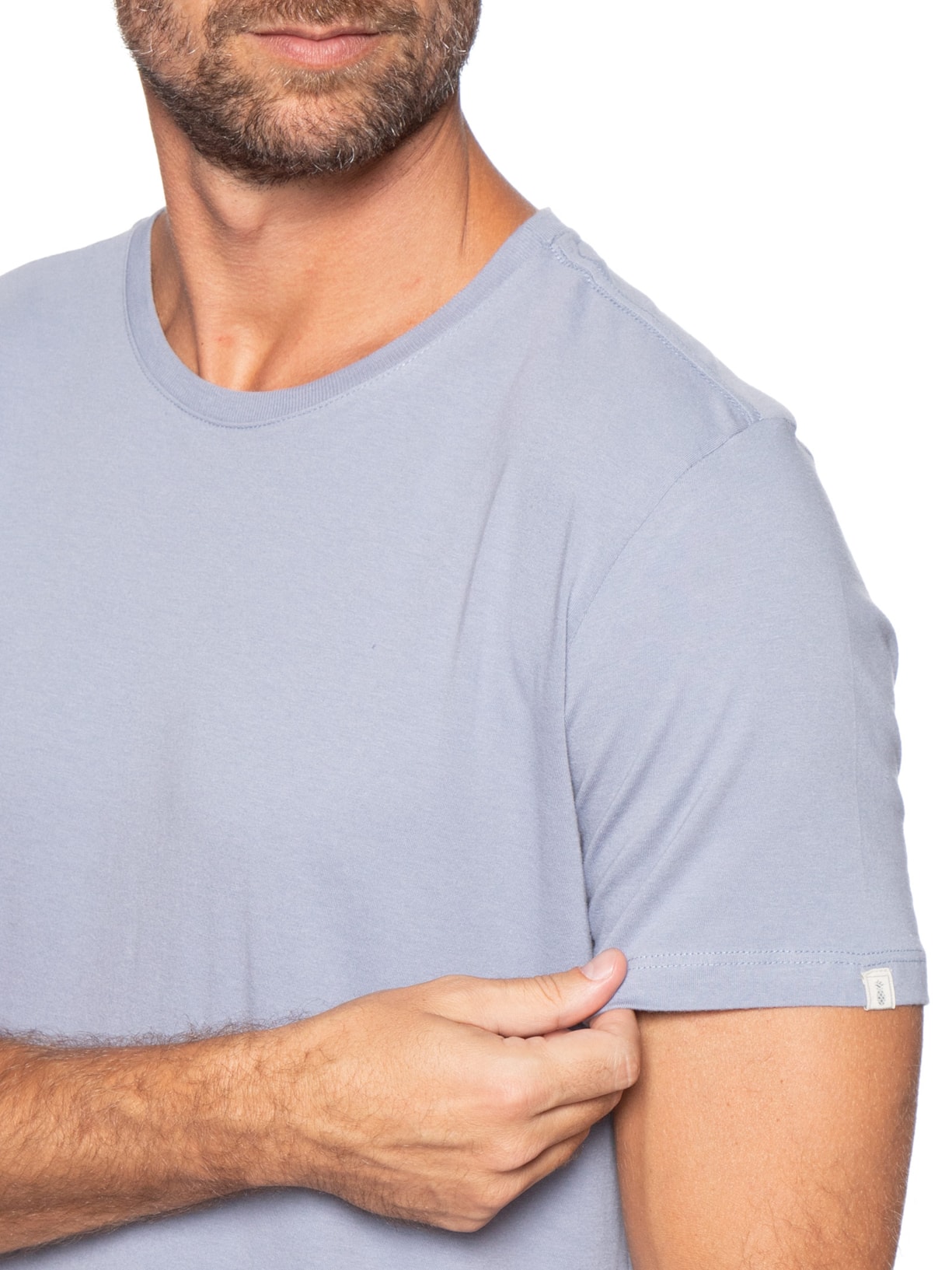 Camiseta Masculina Básica Em Algodão Azul Pineapple