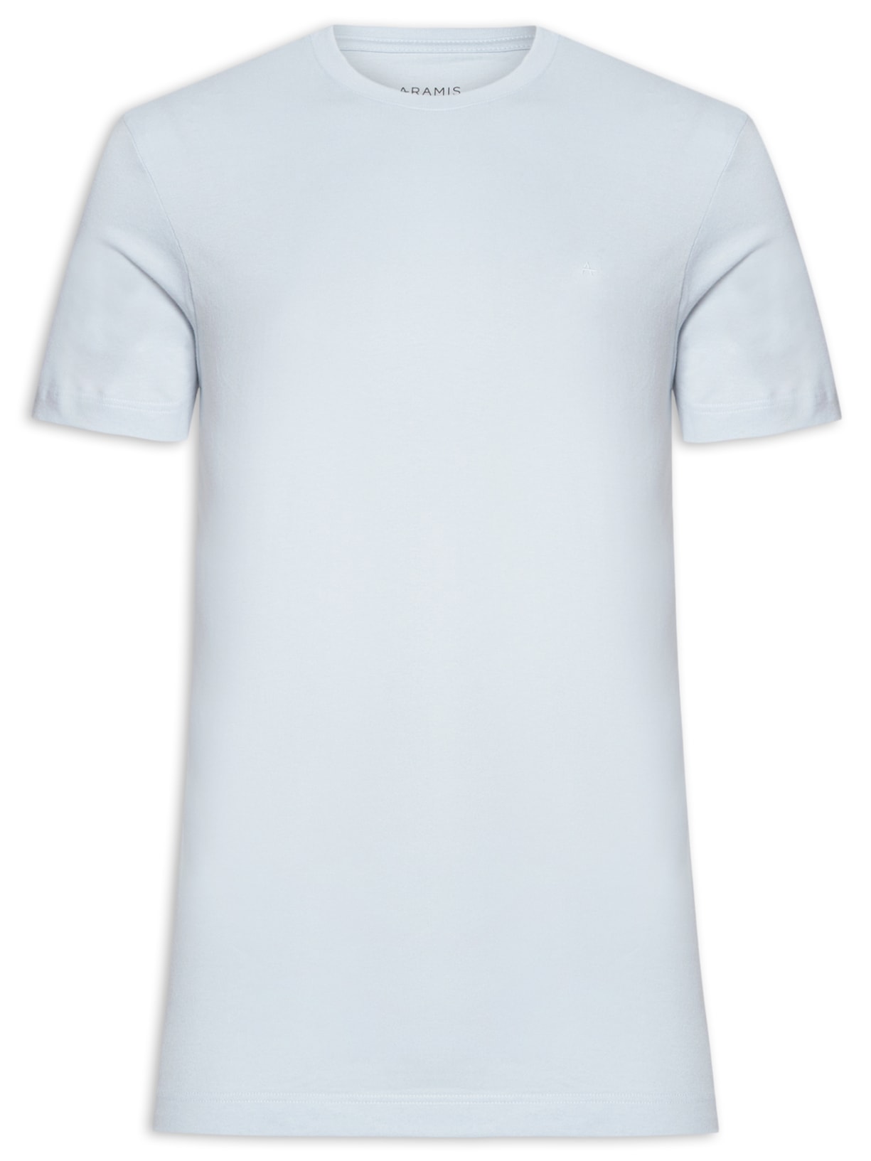 Camiseta Masculina Básica em Algodão Azul Claro Aramis