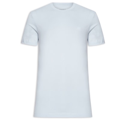 Camiseta Masculina Básica em Algodão - Azul Claro