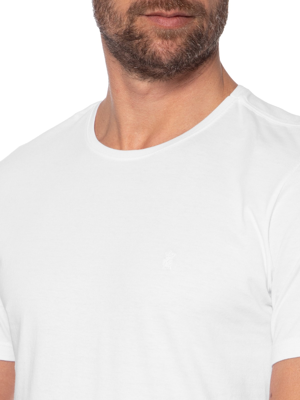 Camiseta Masculina Básica Em Algodão Branco Sergio K