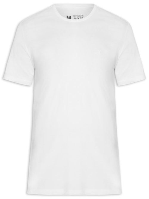 Camiseta Masculina Básica Em Algodão - Branco