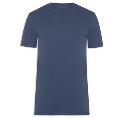 Camiseta Masculina Básica Em Algodão Egípcio Stretch - Azul