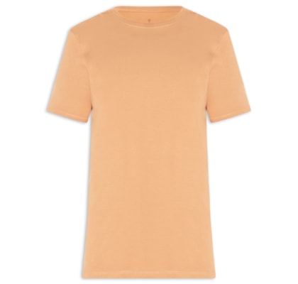 Camiseta Masculina Básica Em Algodão Egípcio Stretch - Bege