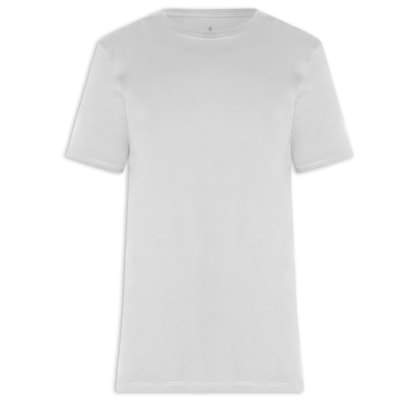 Camiseta Masculina Básica Em Algodão Egípcio Stretch - Cinza