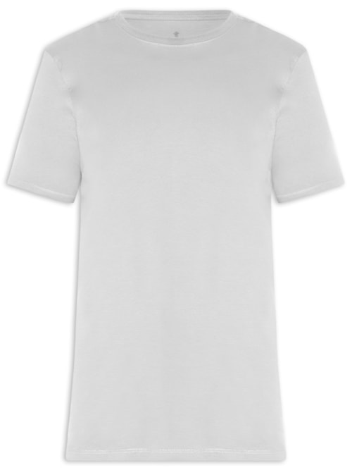Camiseta Masculina Básica Em Algodão Egípcio Stretch - Cinza