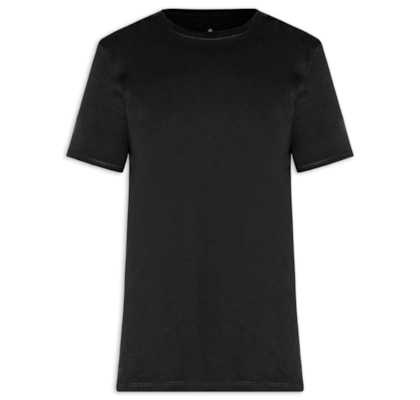 Camiseta Masculina Básica Em Algodão Egípcio Stretch - Preto