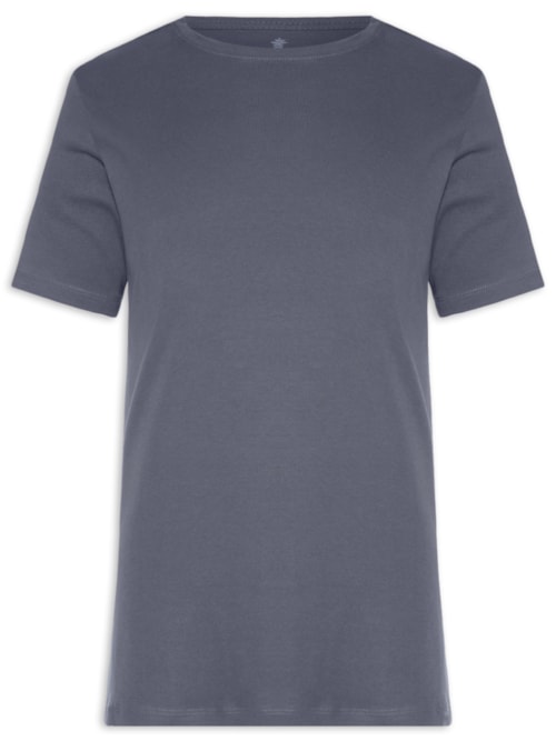 Camiseta Masculina Básica Em Algodão Egípcio Suedine - Cinza