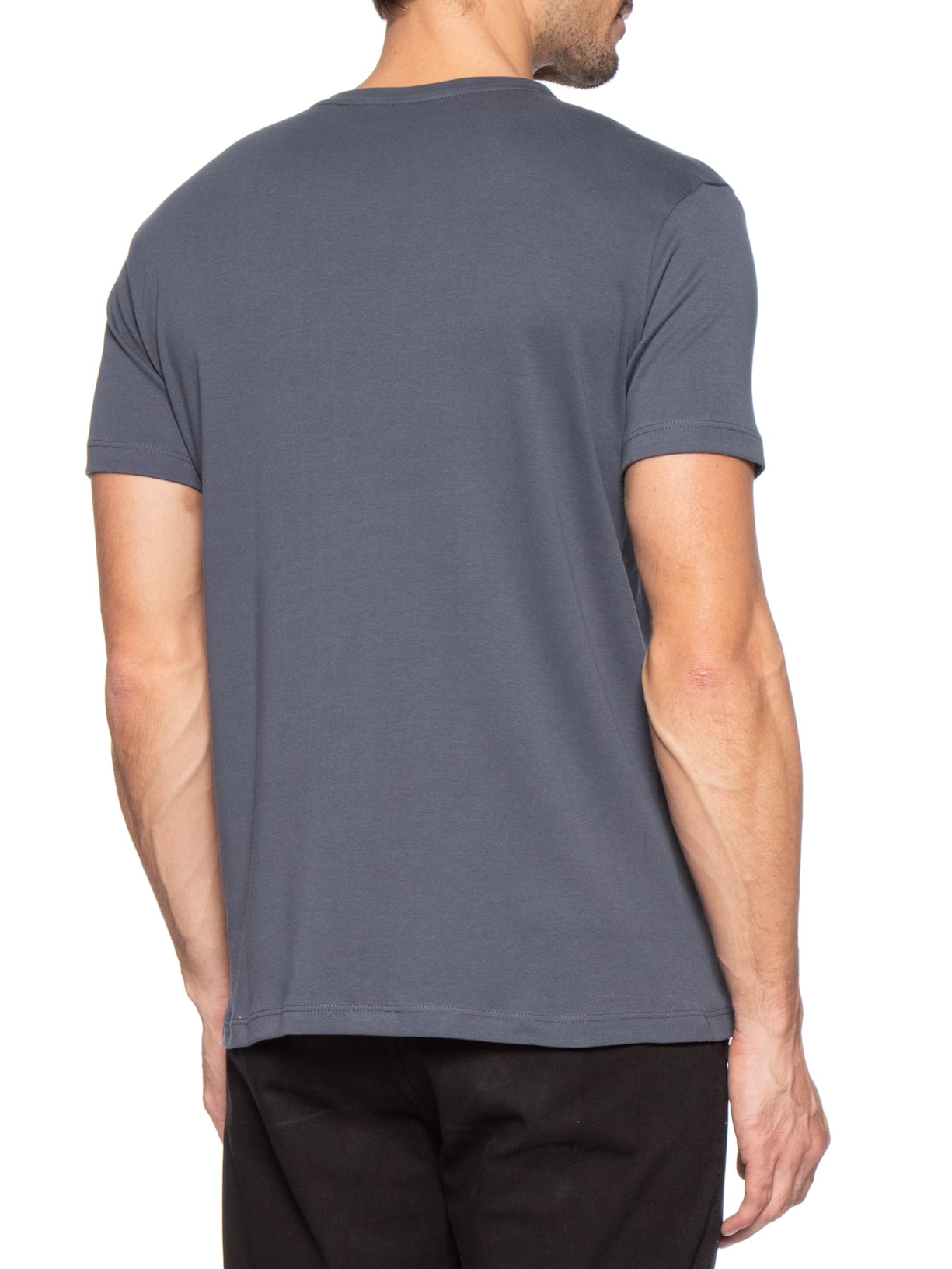 Camiseta Masculina Básica Em Algodão Egípcio Suedine Cinza Pineapple