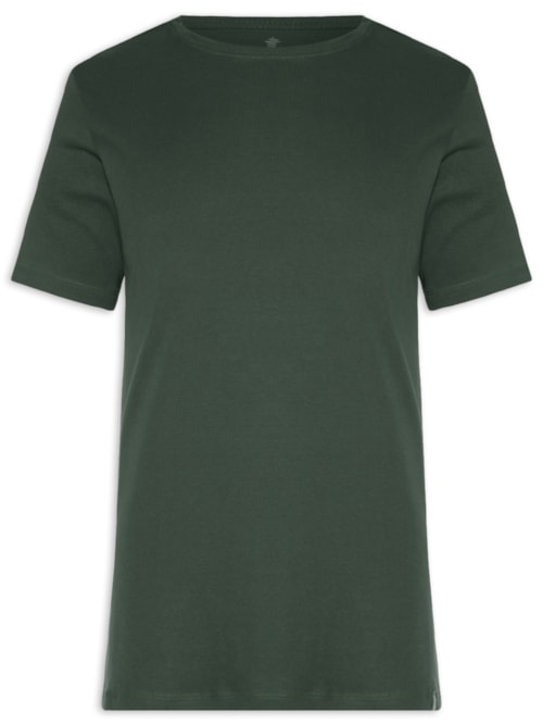 Camiseta Masculina Básica Em Algodão Egípcio Suedine - Verde