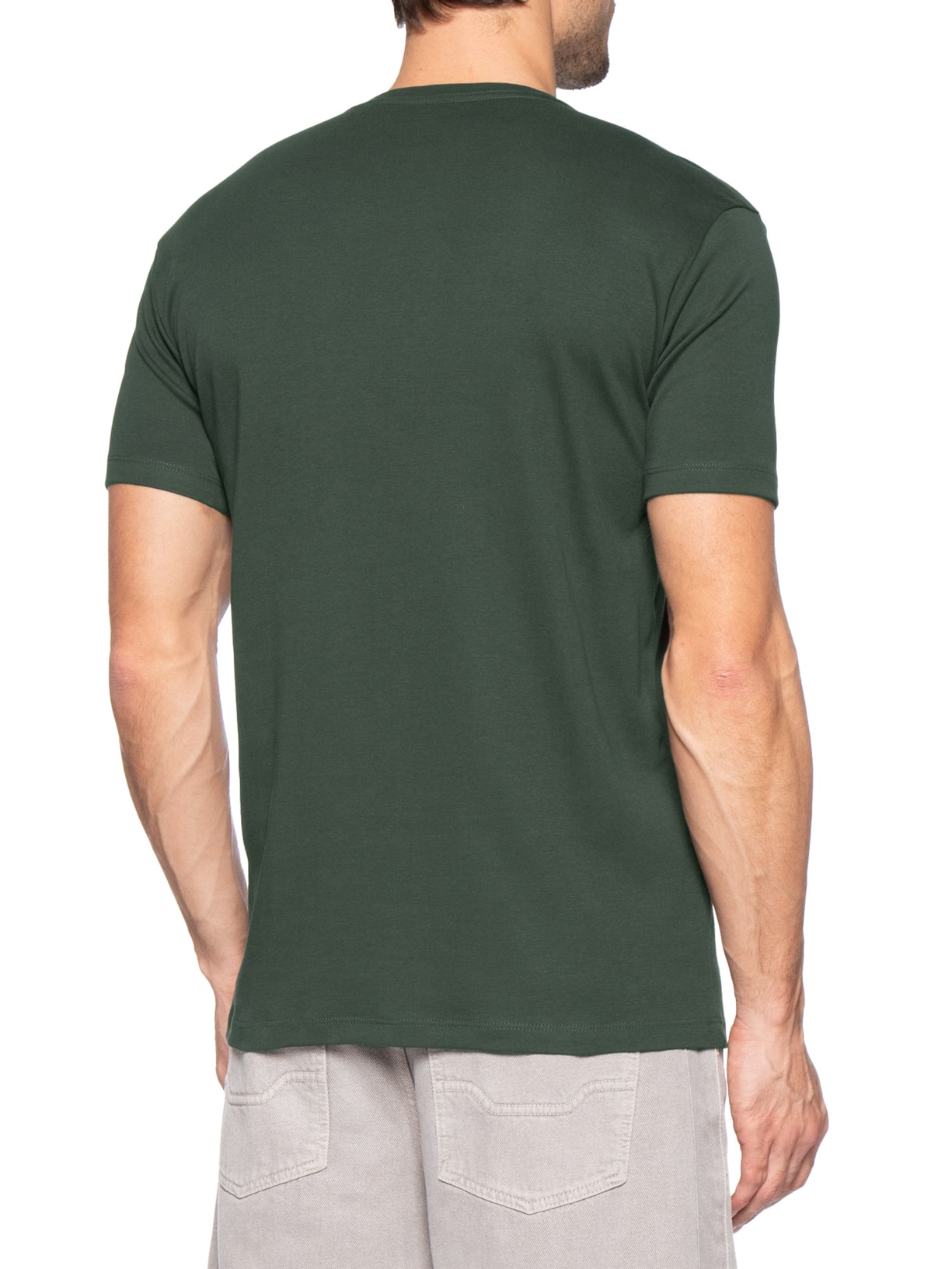 Camiseta Masculina Básica Em Algodão Egípcio Suedine Verde Pineapple