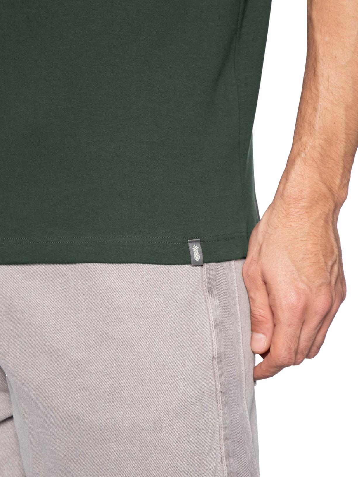 Camiseta Masculina Básica Em Algodão Egípcio Suedine Verde Pineapple