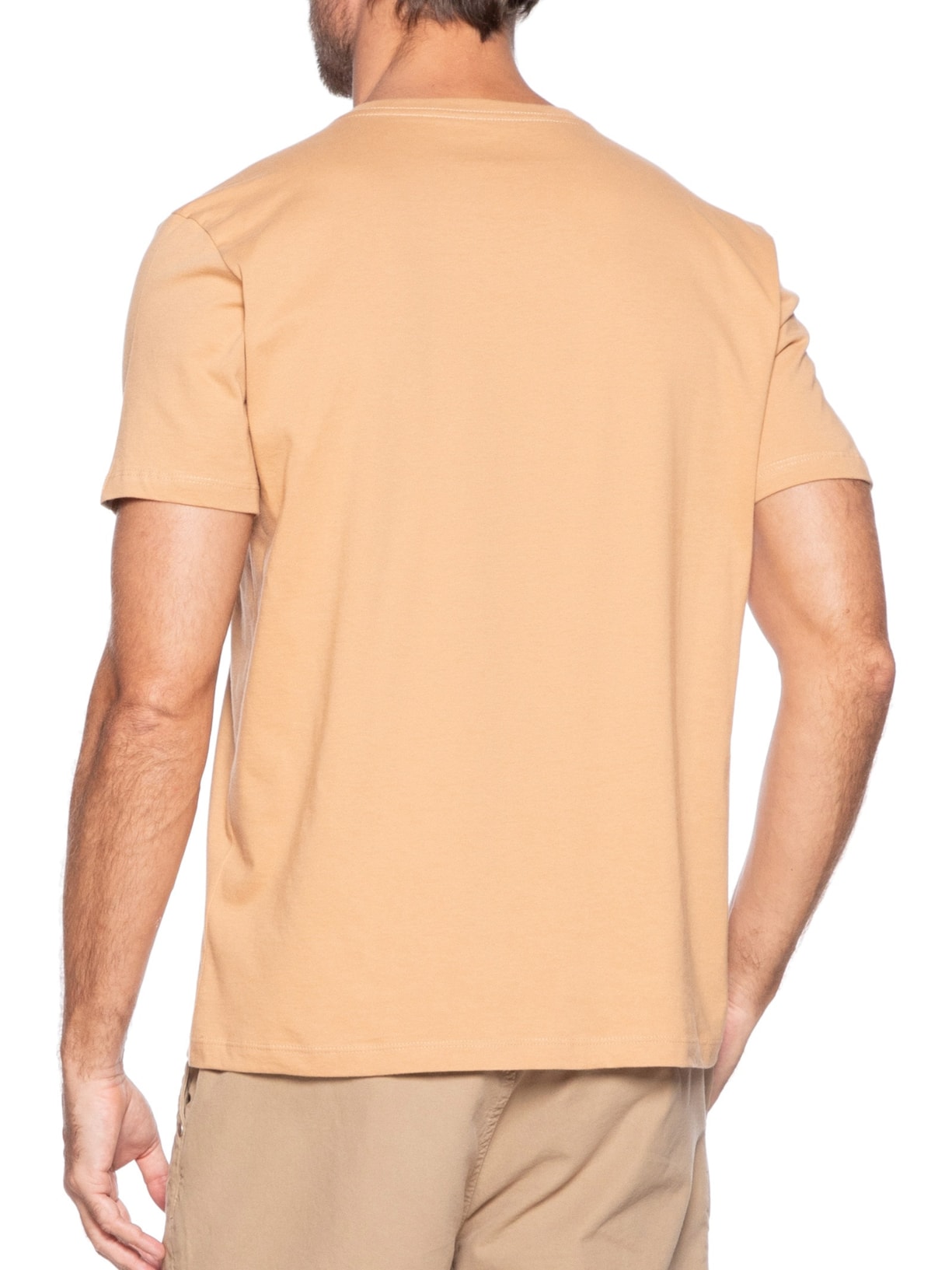 Camiseta Masculina Básica em Algodão Laranja Pineapple