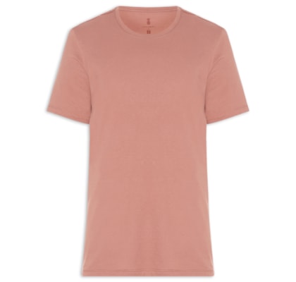 Camiseta Masculina Básica Em Algodão - Marrom