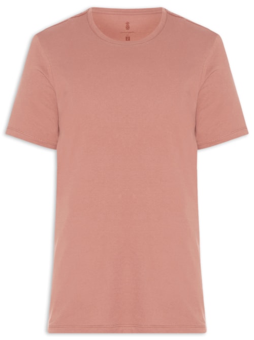Camiseta Masculina Básica Em Algodão - Marrom