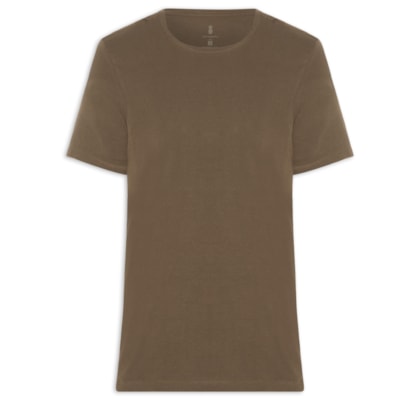 Camiseta Masculina Básica Em Algodão - Marrom