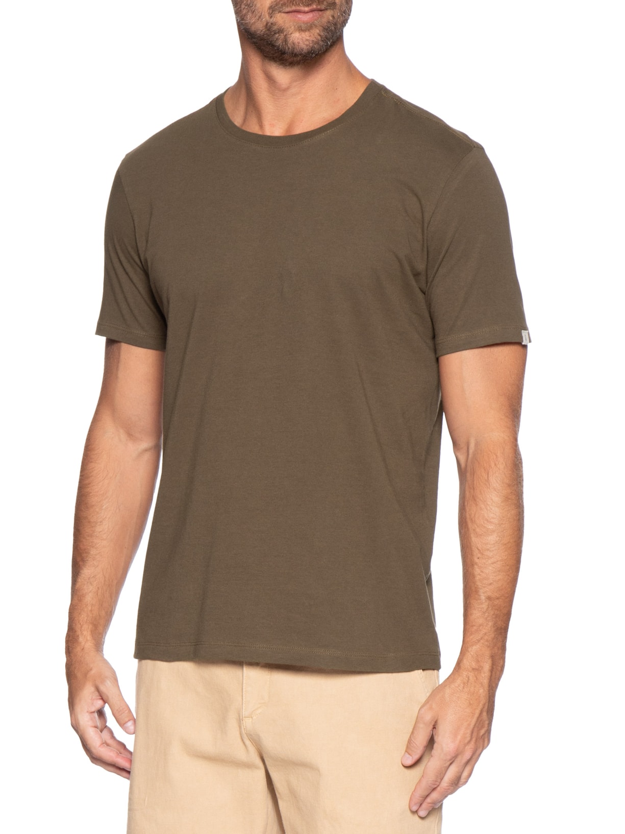 Camiseta Masculina Básica Em Algodão Marrom Pineapple