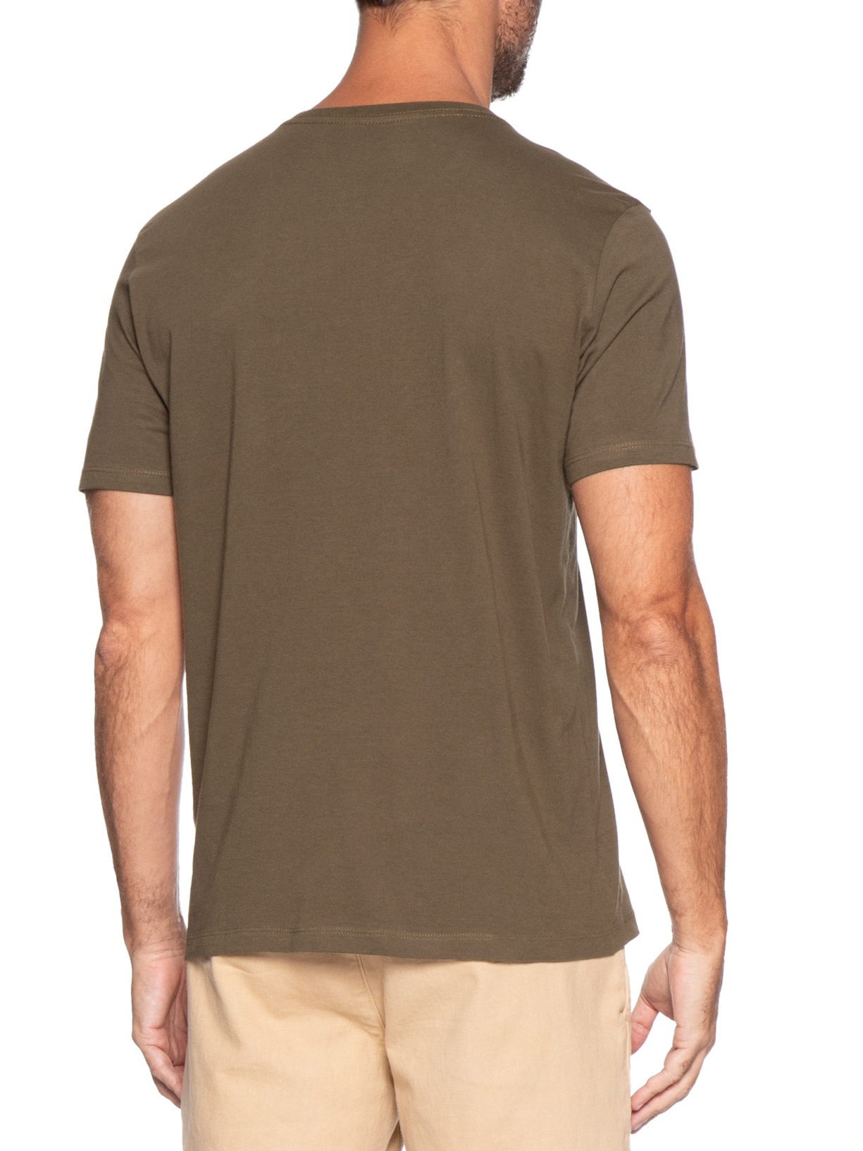 Camiseta Masculina Básica Em Algodão Marrom Pineapple