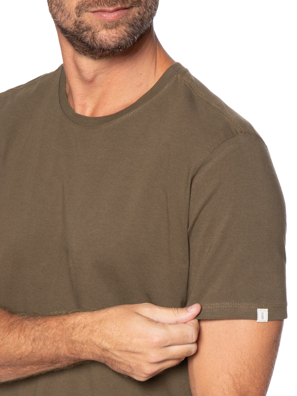 Camiseta Masculina Básica Em Algodão Marrom Pineapple