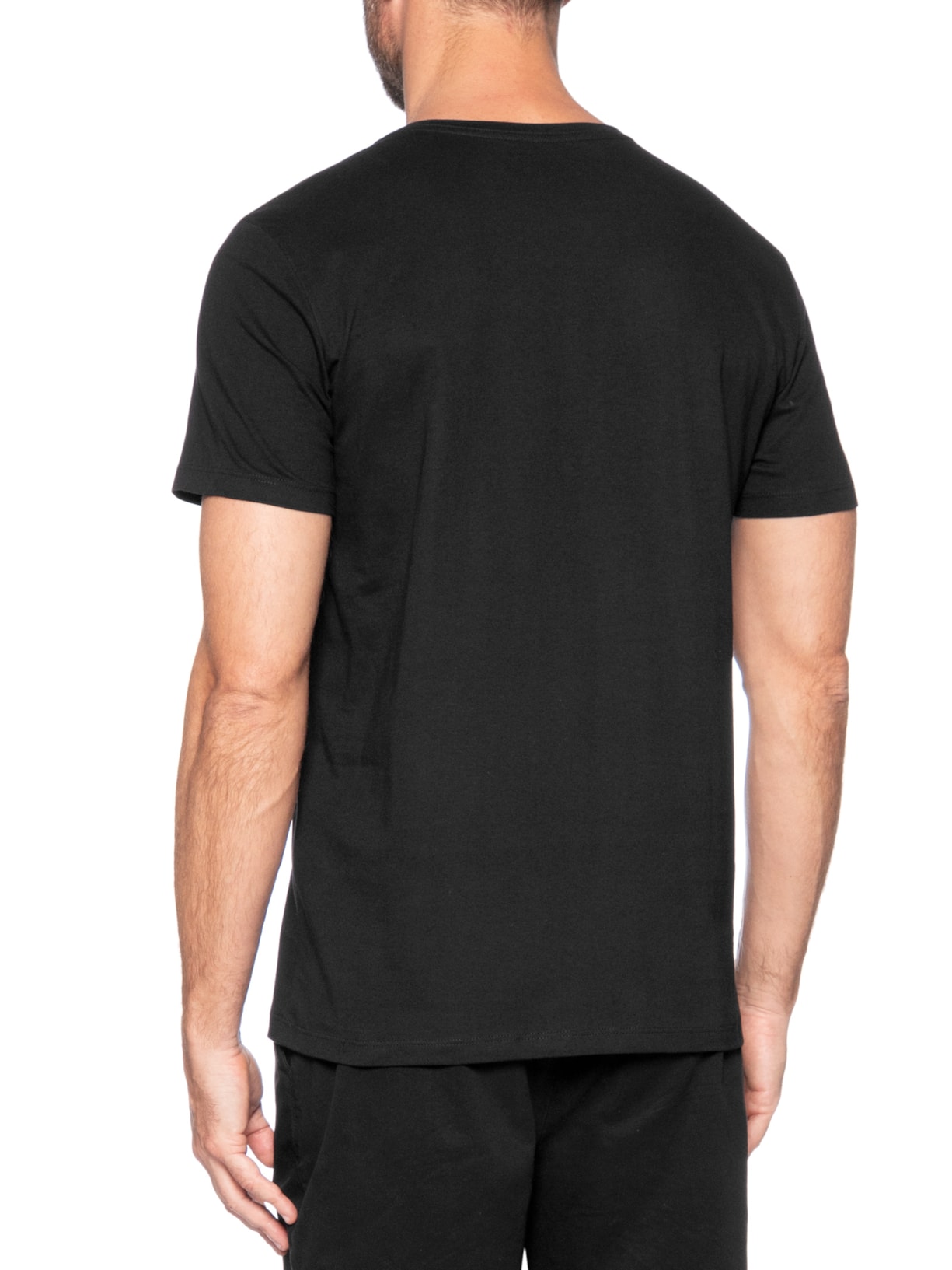 Camiseta Masculina Básica Em Algodão Preto Sergio K