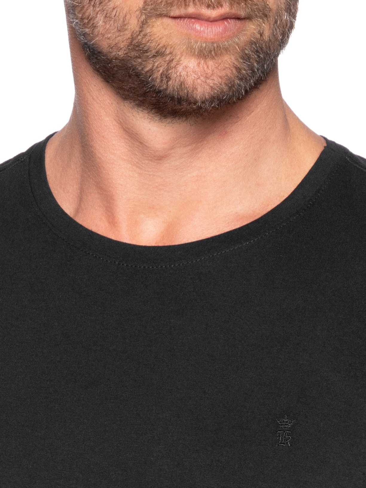Camiseta Masculina Básica Em Algodão Preto Sergio K