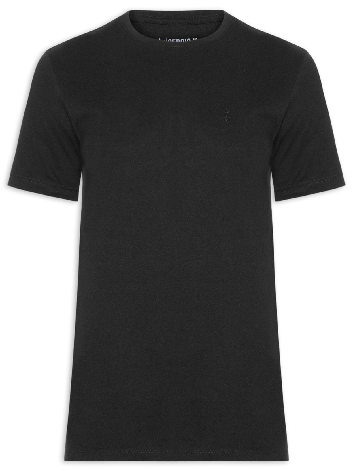 Camiseta Masculina Básica Em Algodão - Preto