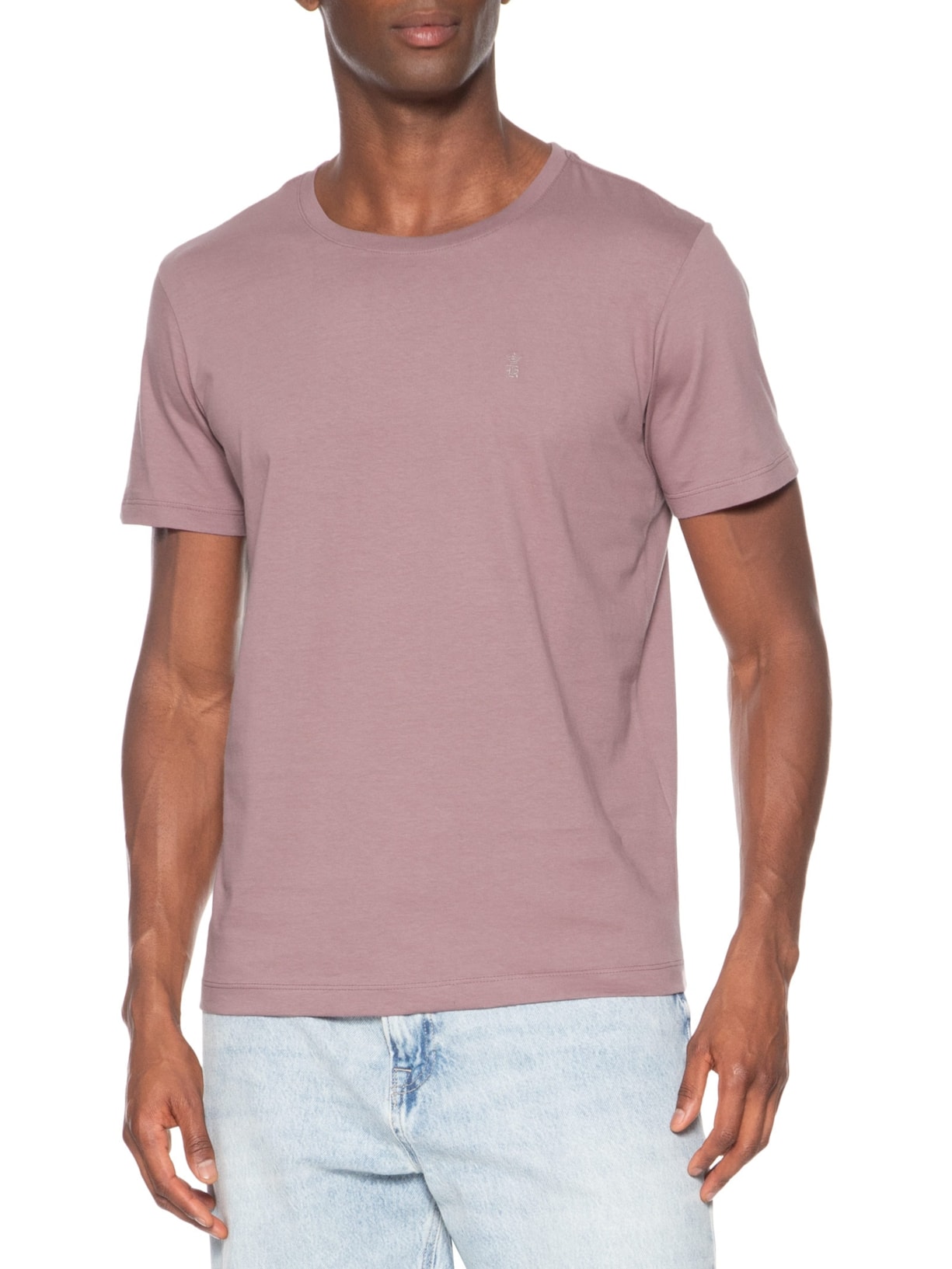 Camiseta Masculina Básica Em Algodão Roxo Sergio K