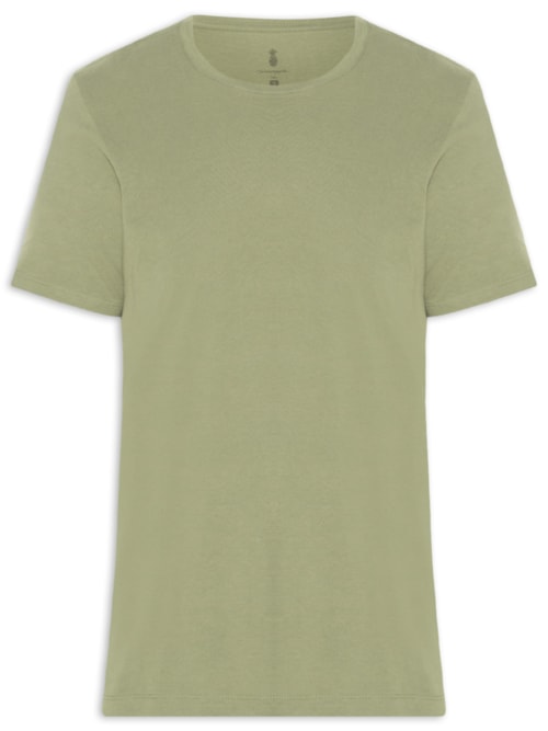 Camiseta Masculina Básica Em Algodão - Verde