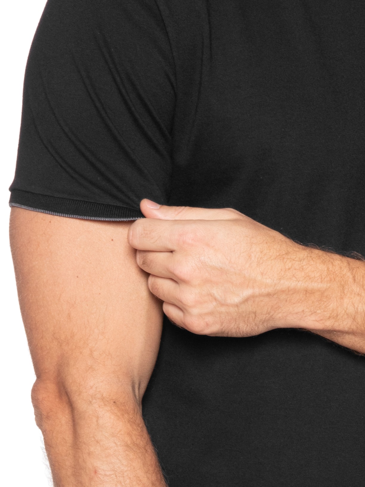 Camiseta Masculina Básica Friso Gola (PA) Preto Aramis