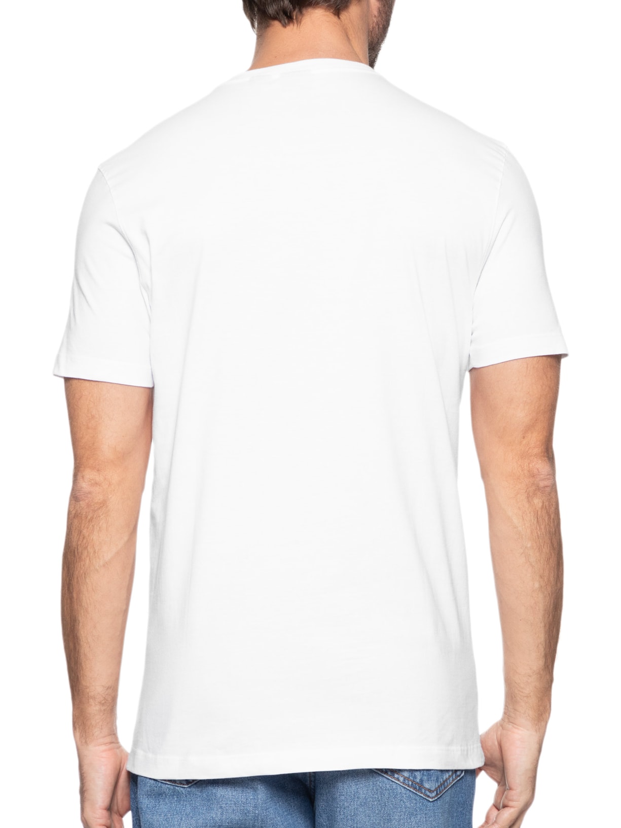 Camiseta Masculina Básica Gola Careca Branco Aramis