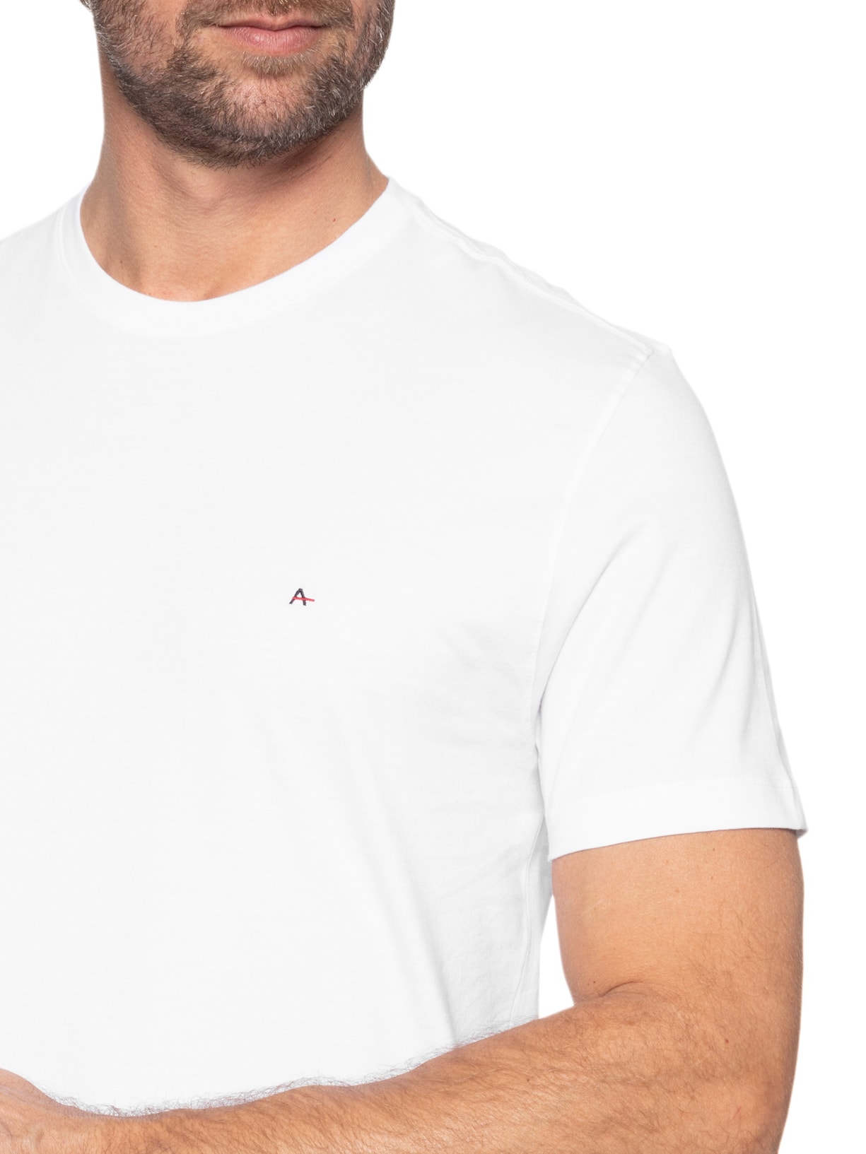 Camiseta Masculina Básica Gola Careca Branco Aramis