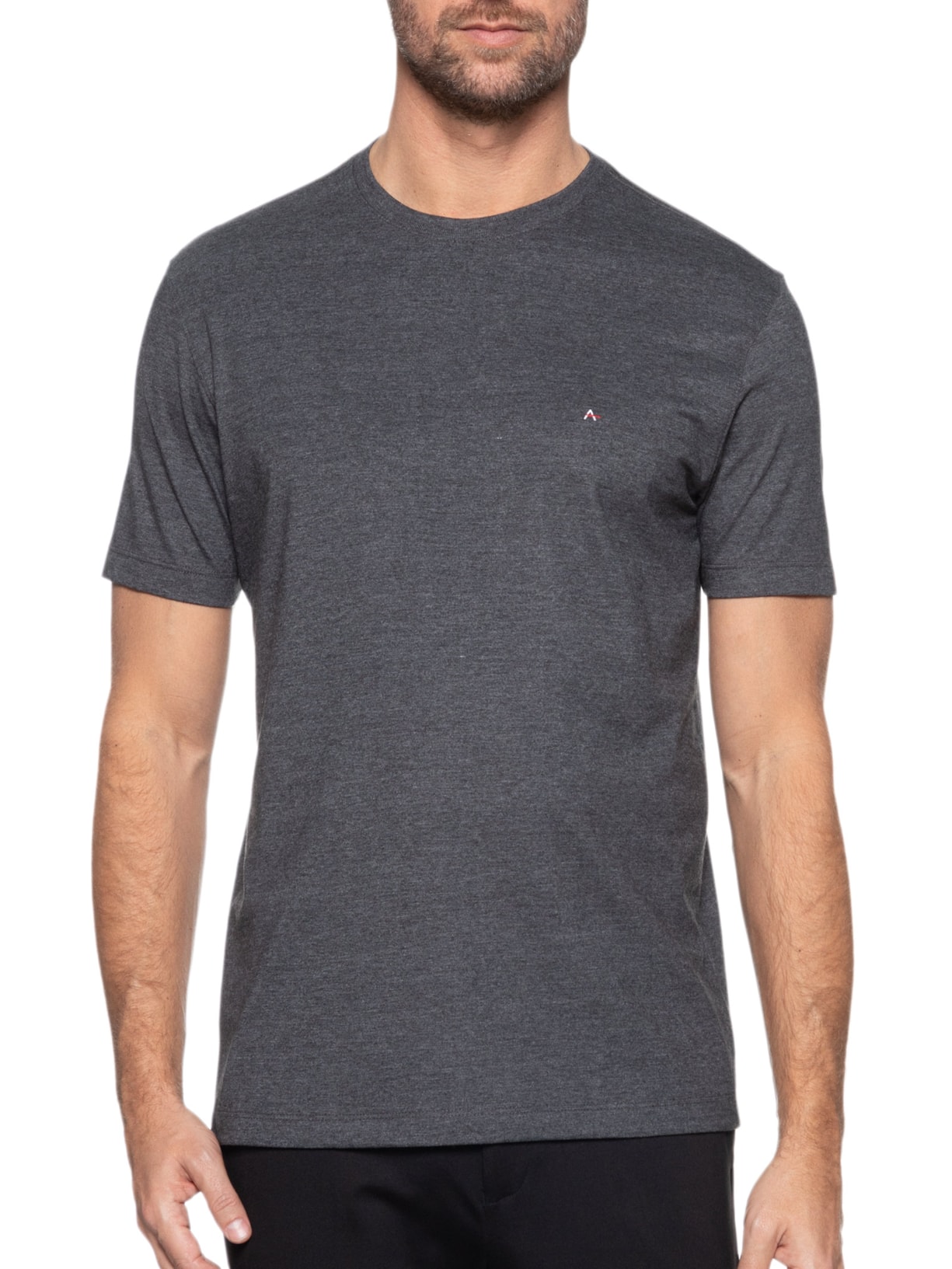 Camiseta Masculina Básica Gola Careca Cinza Aramis