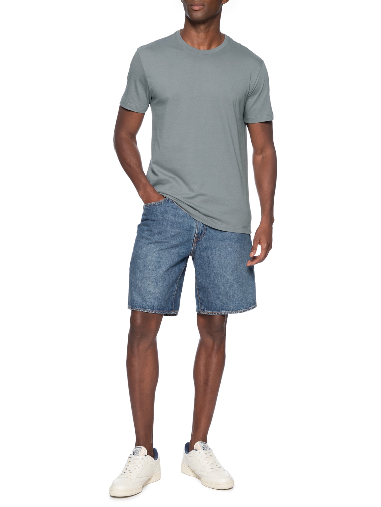 Camiseta Masculina Básica Gola Careca Cinza Aramis