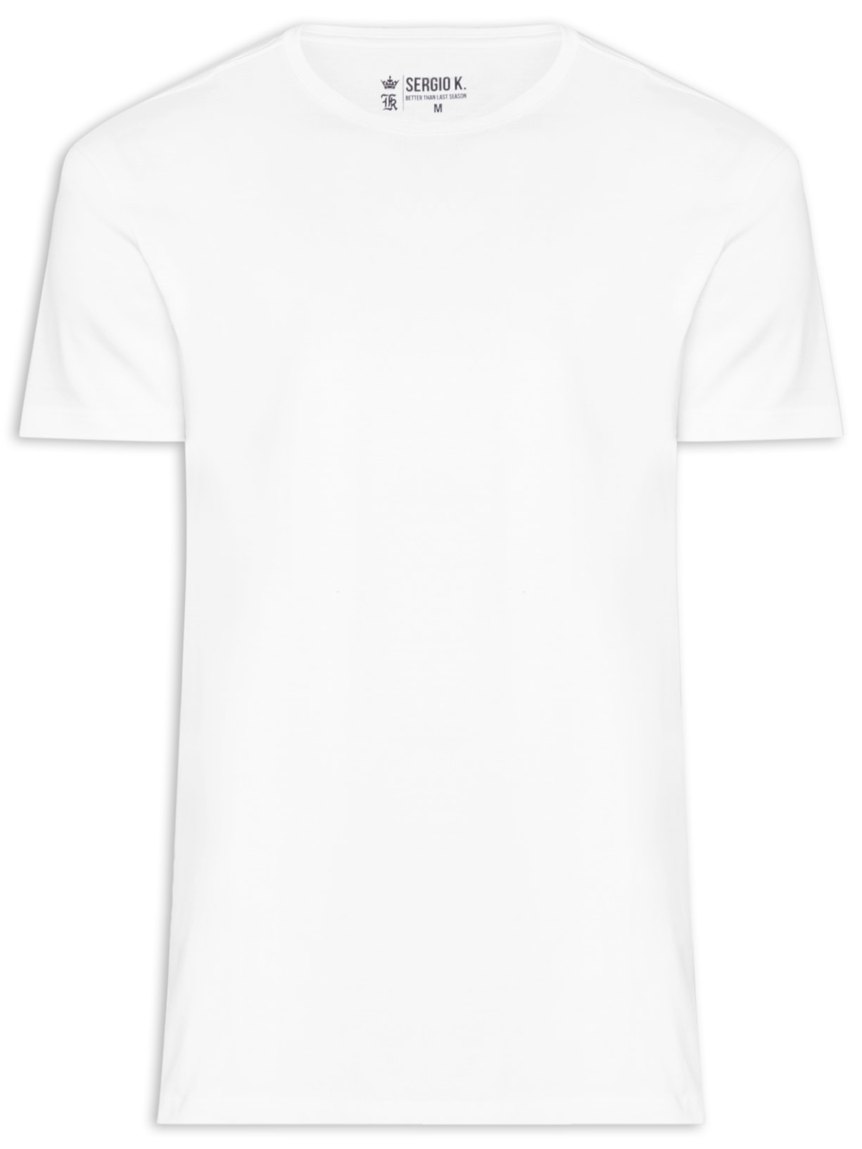 Camiseta Masculina Básica Gola Careca Em Algodão - Branco