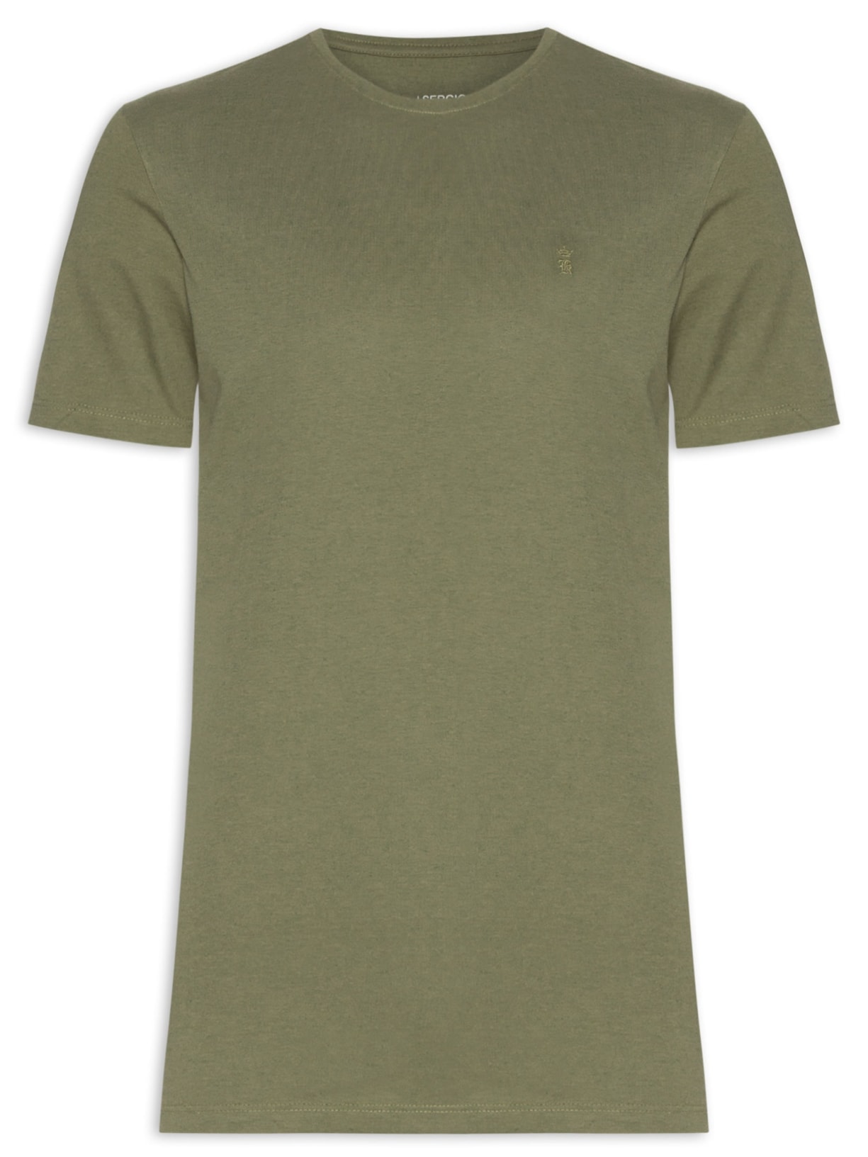 Camiseta Masculina Básica Gola Careca en Algodão - Verde