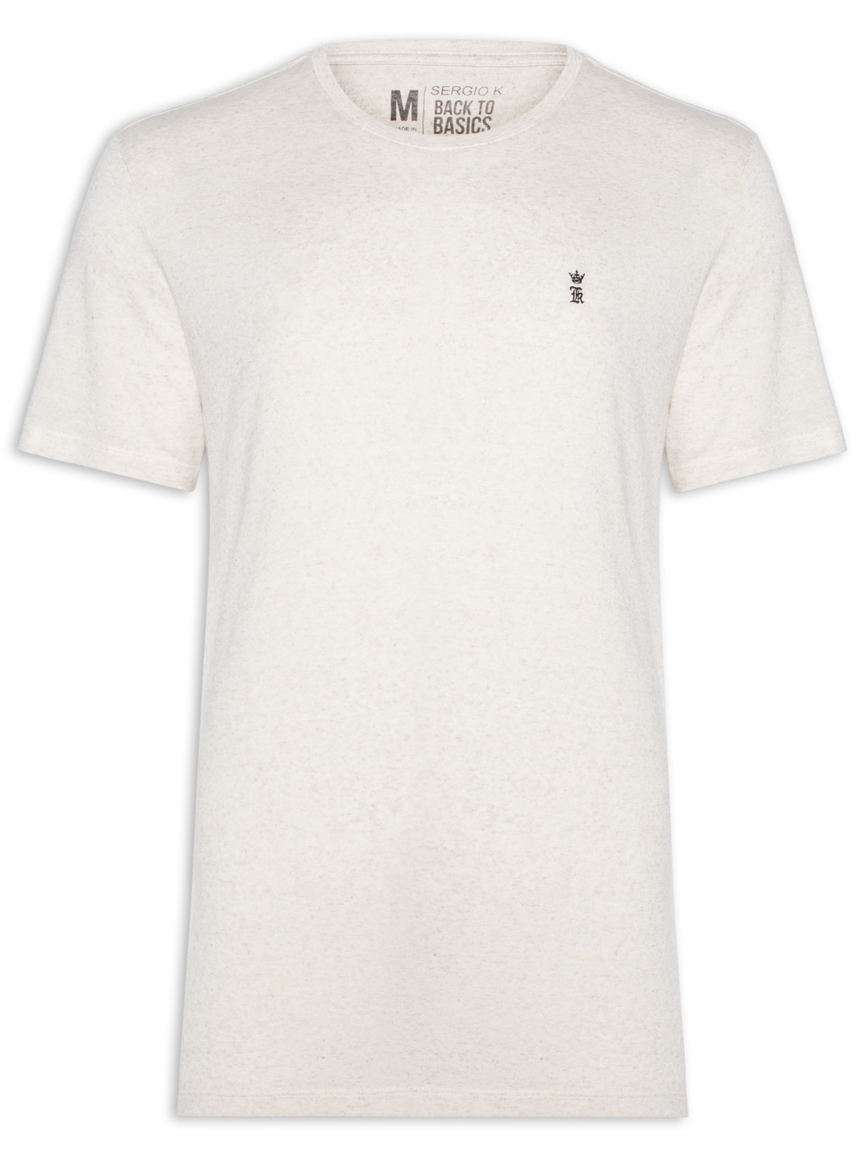 Camiseta Masculina Básica Gola Careca Linho - Off White