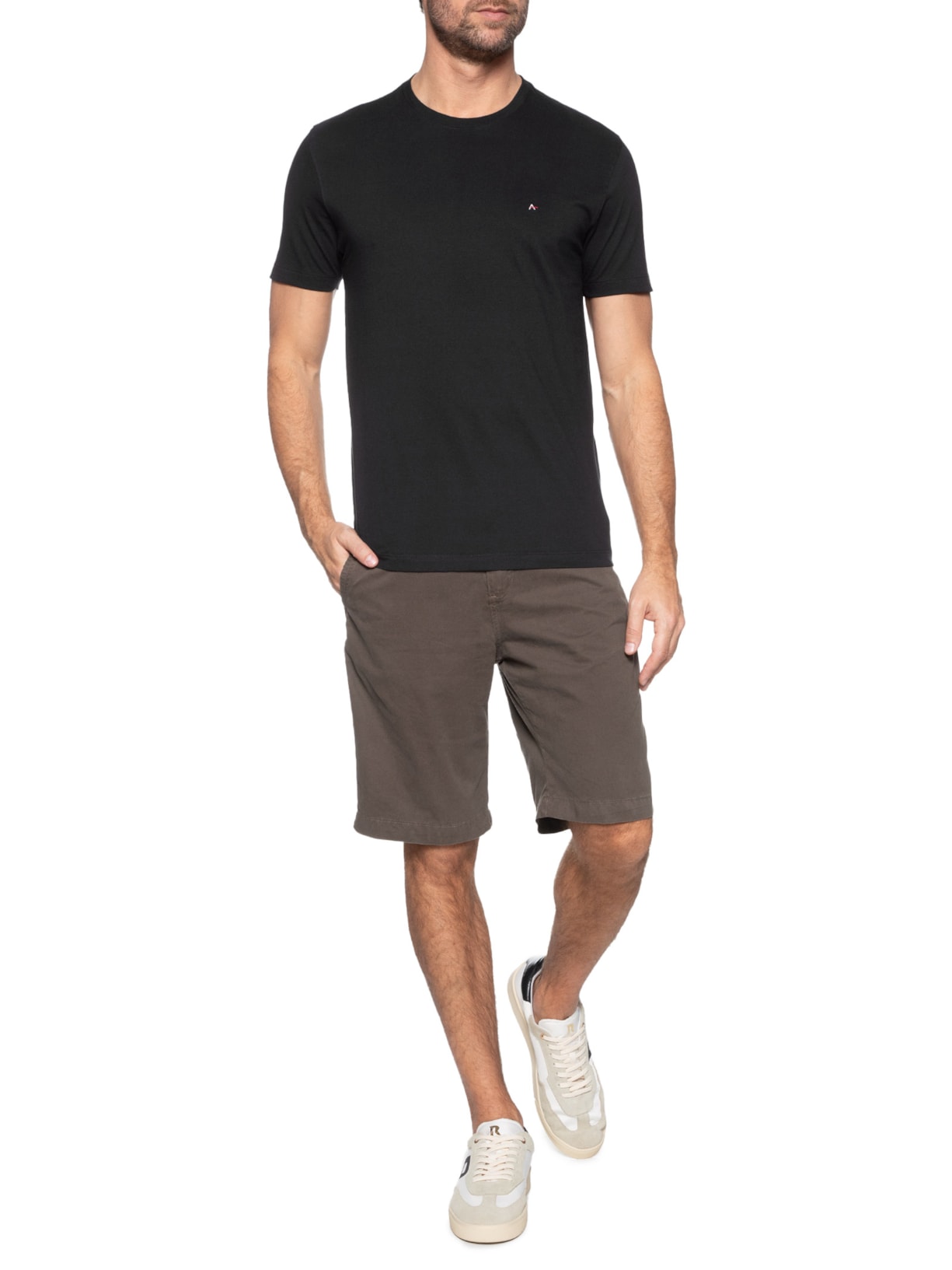 Camiseta Masculina Básica Gola Careca Preto Aramis