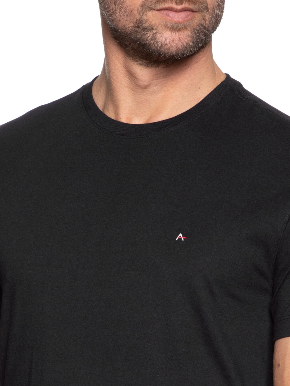 Camiseta Masculina Básica Gola Careca Preto Aramis