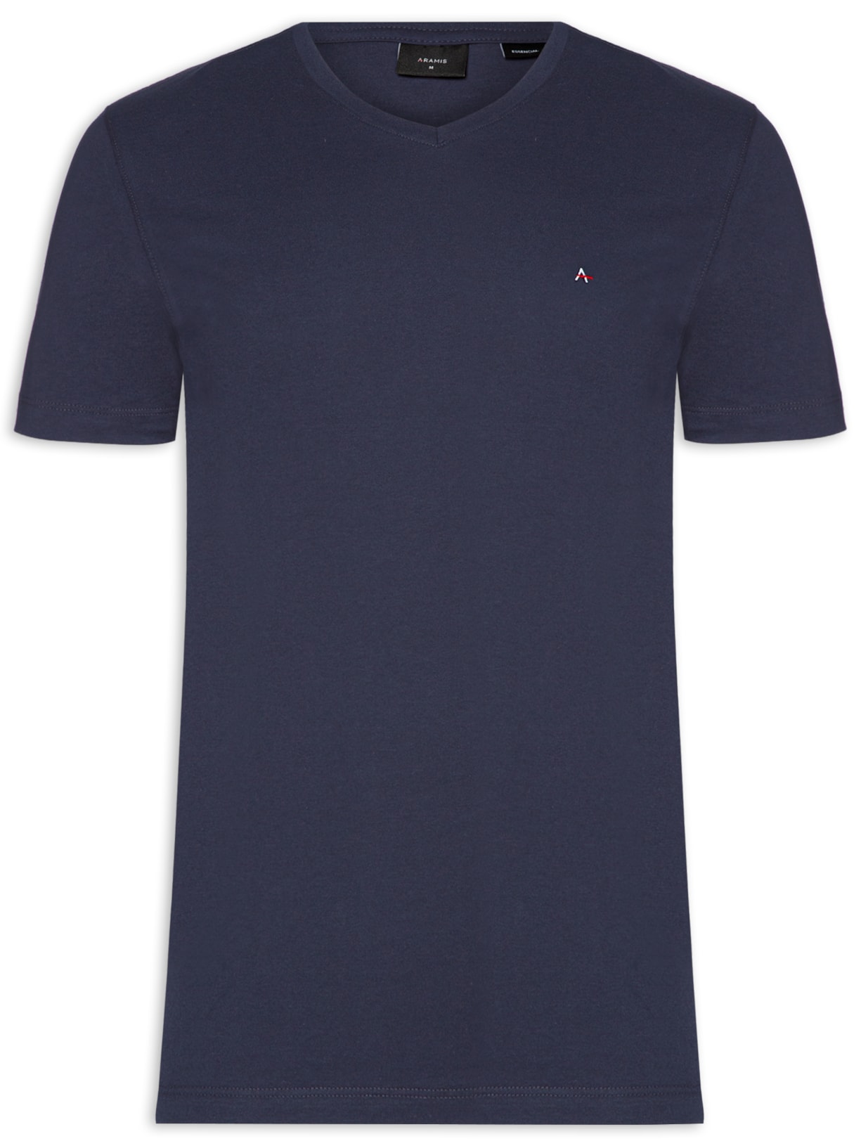 Camiseta Masculina Básica Gola V (PA) - Azul